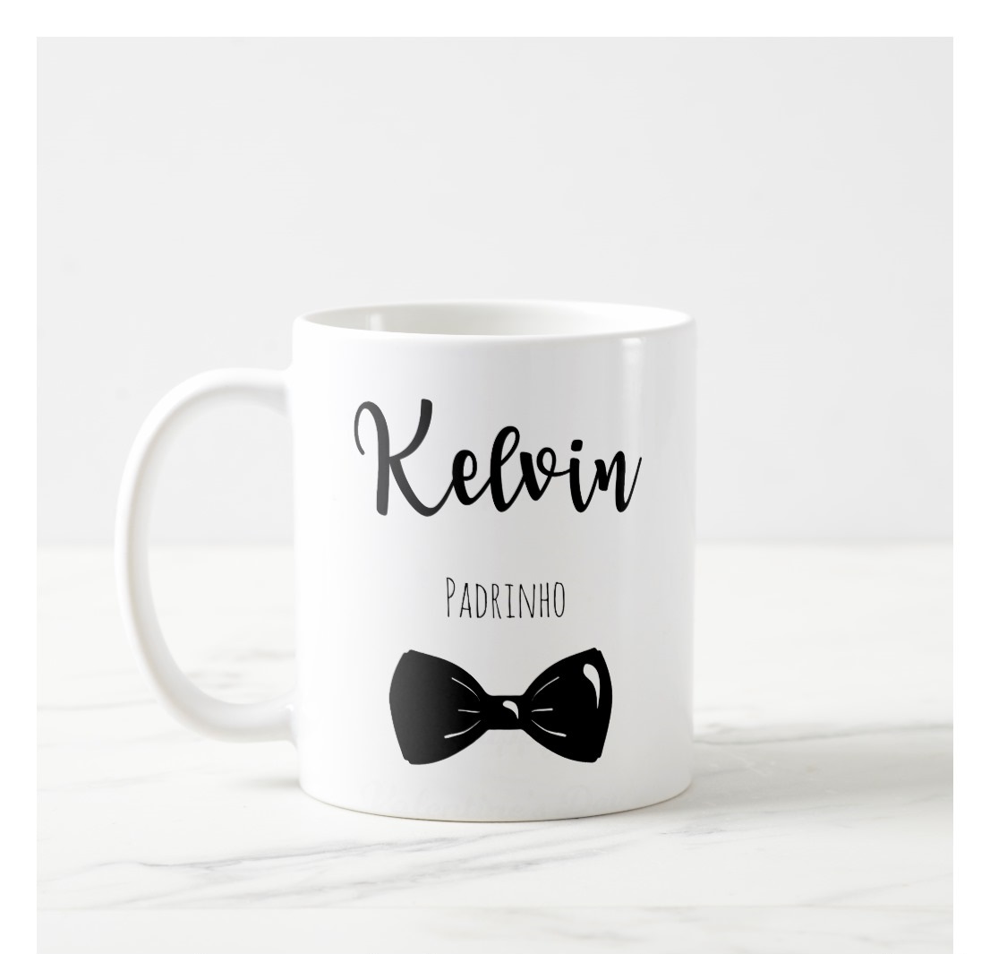 Caneca Presente Convite Padrinho Lembrança Casamento Gravata