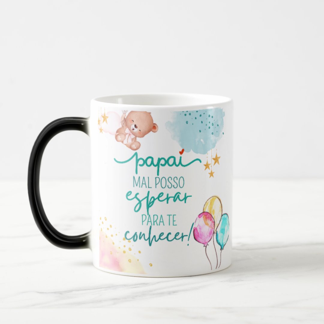 Caneca Mágica Presente Criativo para Contar Gravidez