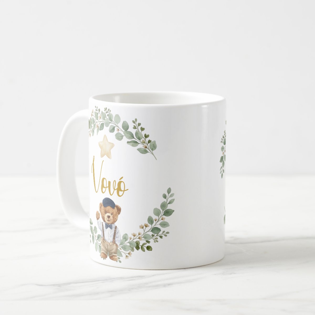 Caneca Vovó Urso Príncipe Pronta Entrega Presente Avó Família