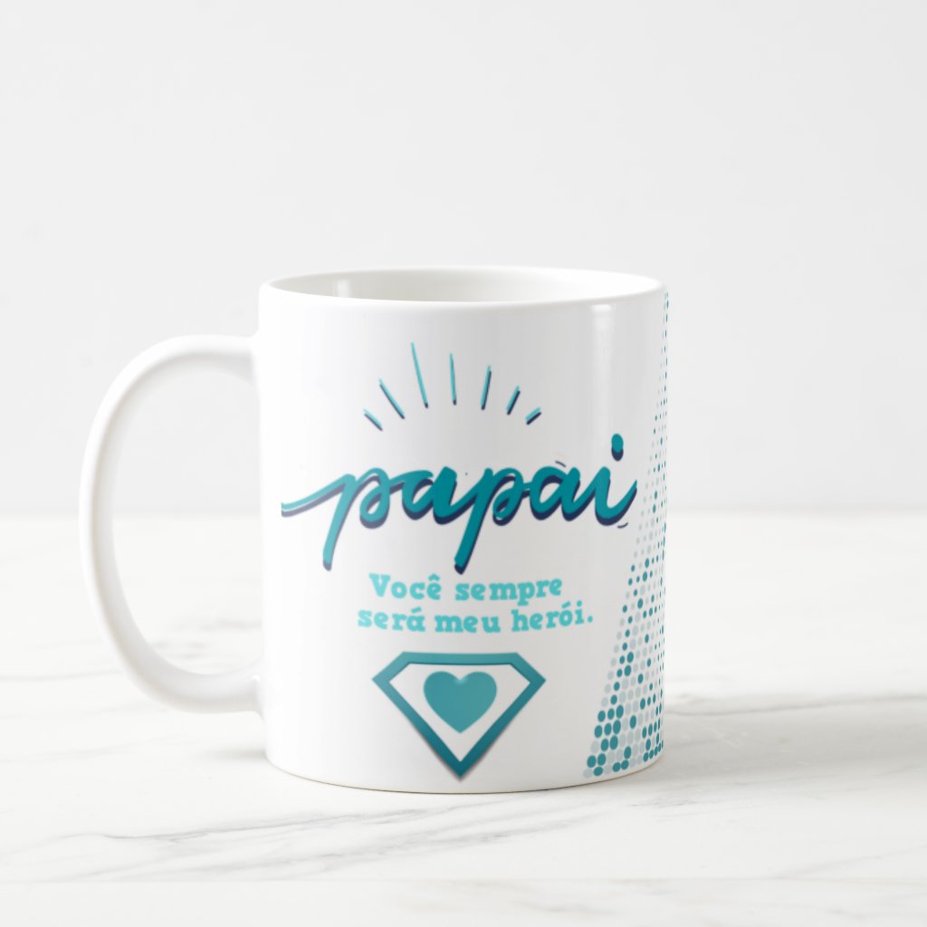 Caneca Dias Dos Pais Personalizada Com Frase Papai Meu Herói