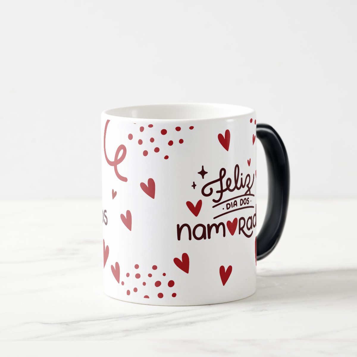 Caneca Mágica Presente Corações para Casal Dia dos Namorados