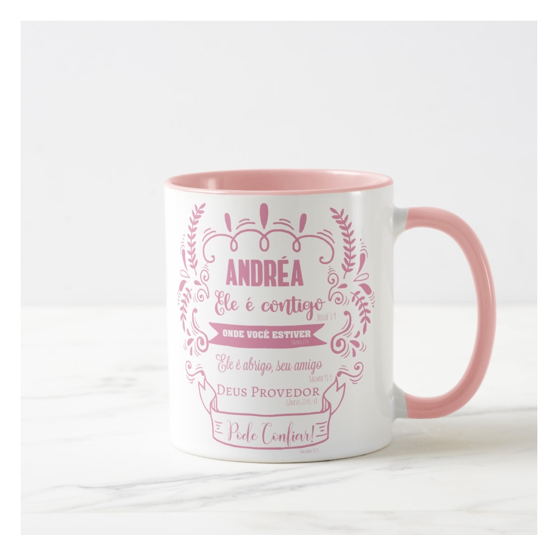Caneca Personalizada Feminina Com Versículos Bíblicos