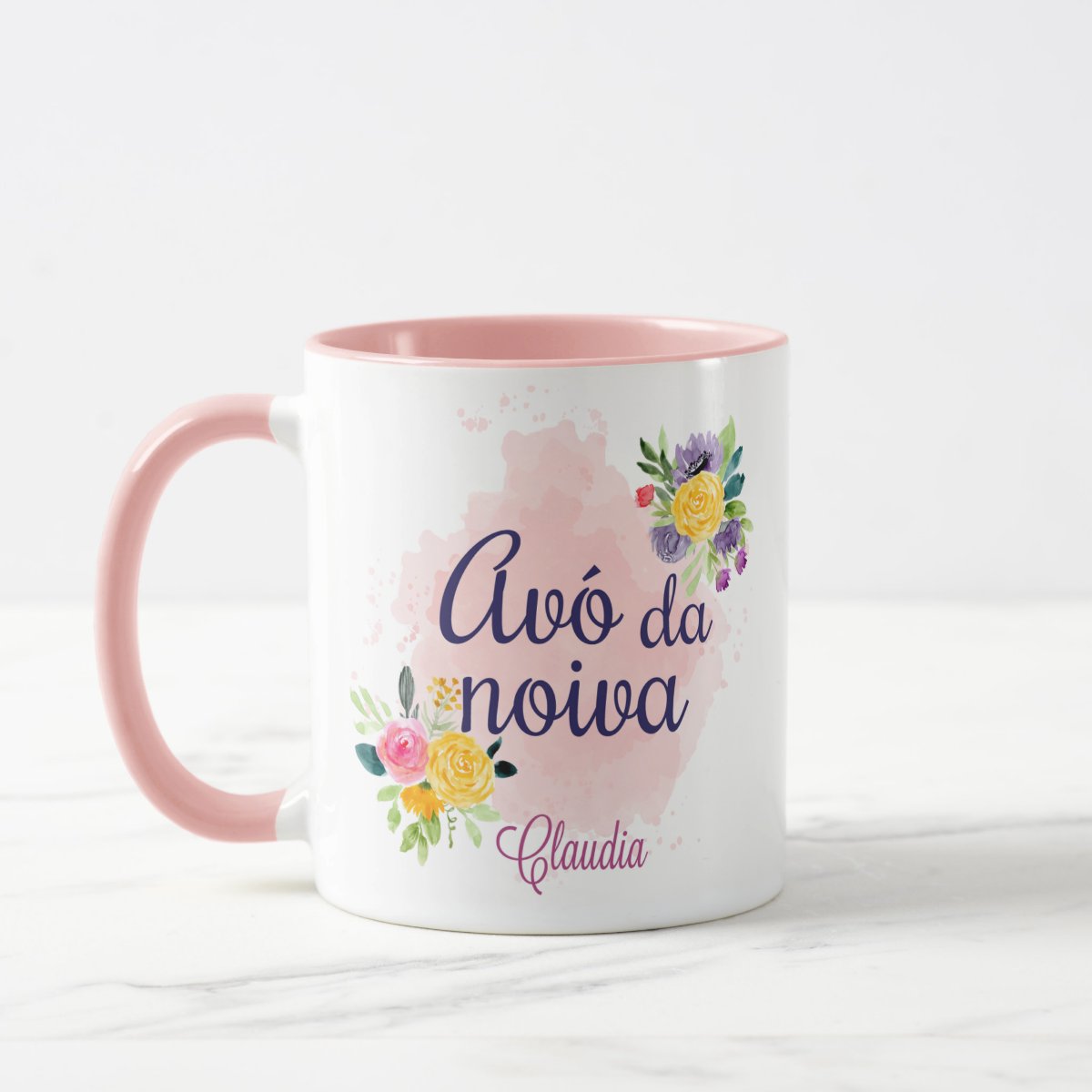 Caneca Personalizada Criativa Avó da Noiva Casamento Floral