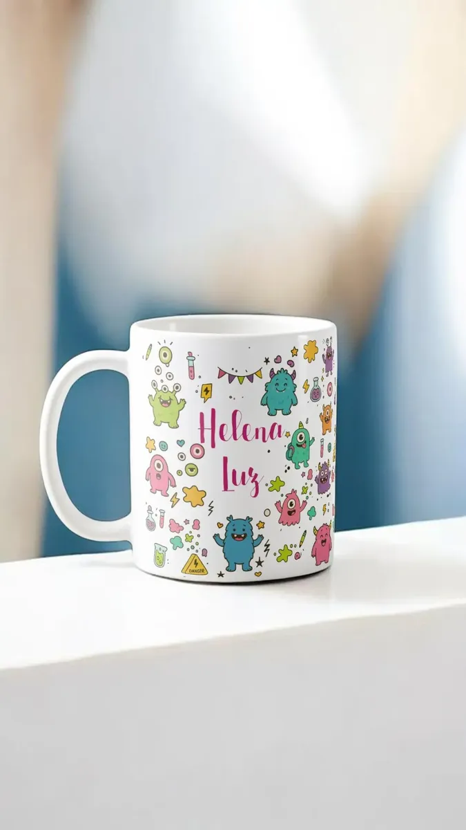 polimero plastico monstrinhos caneca infantil - Outros (Amizade)