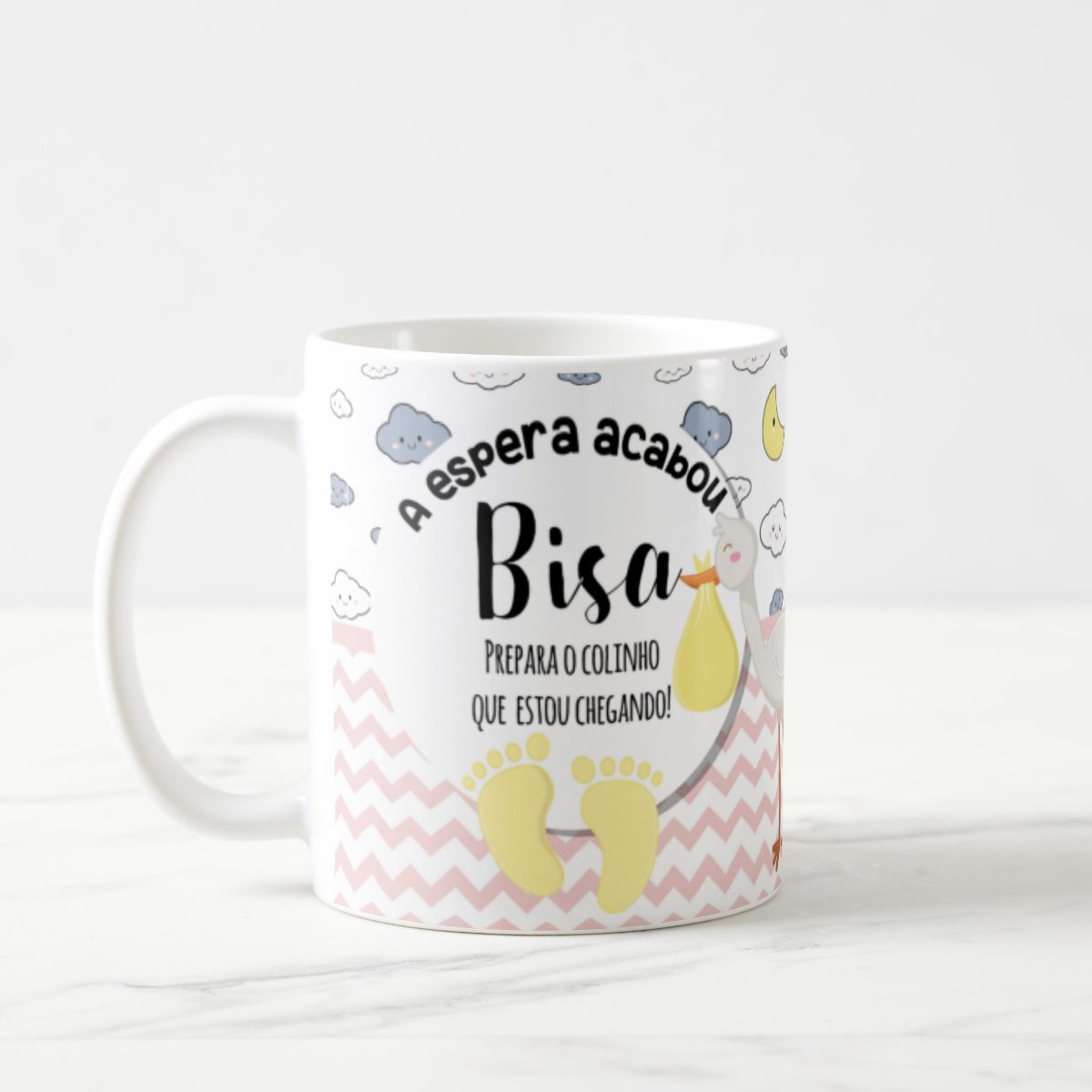 Caneca Gravidez Presente Bisavó Bisa Prepara o Colinho