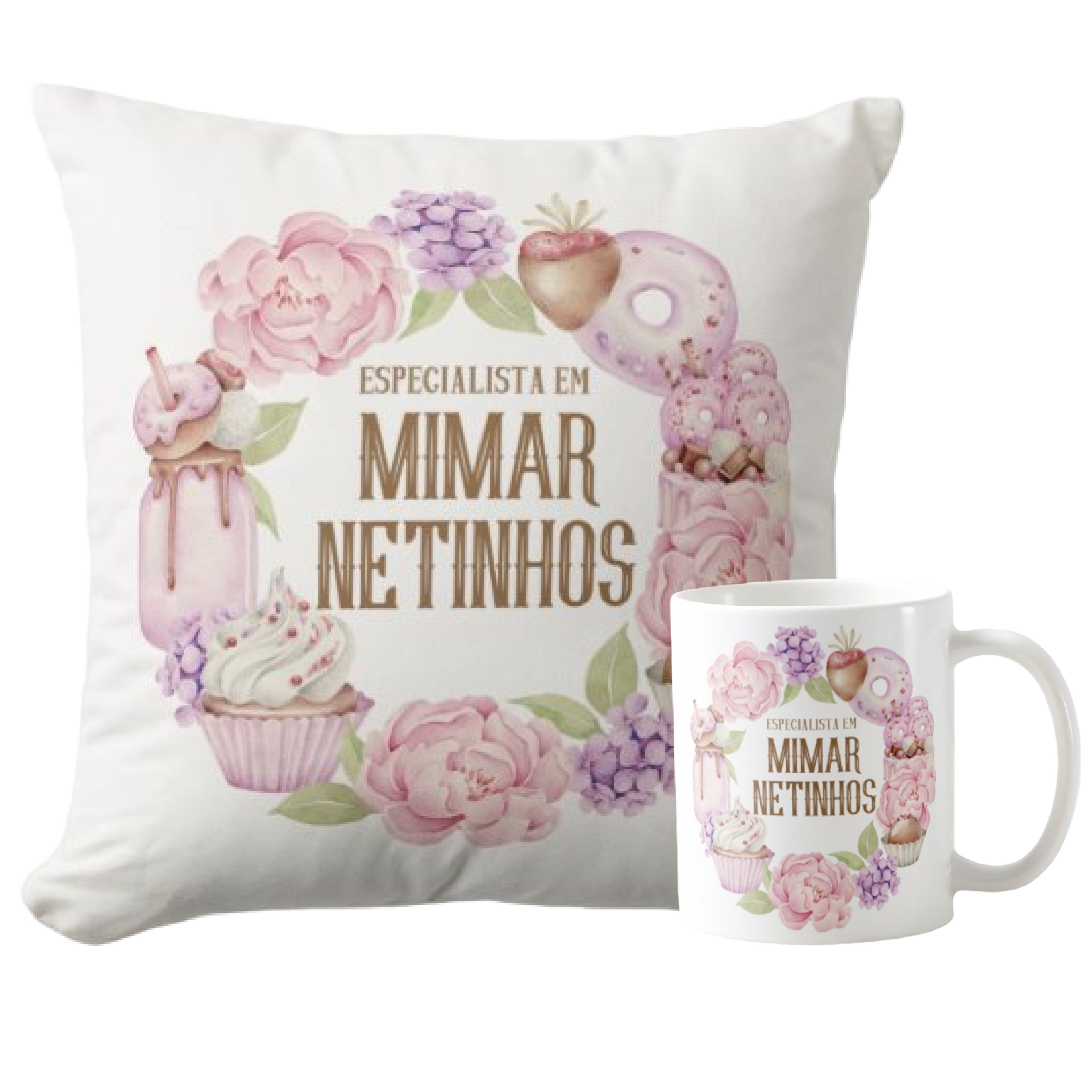 Kit Avó Presente para Vovó Presente Caneca e Almofada Vó Vo - Família (Avó/Avô)