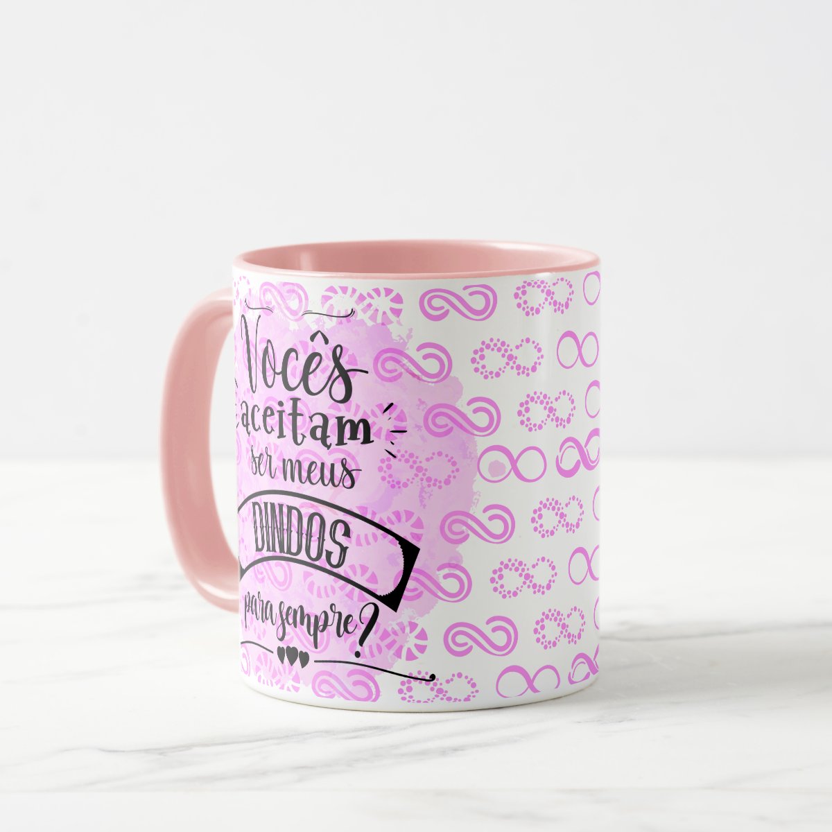 Caneca Personalizada Convite Vocês Aceitam Ser Meus Dindos