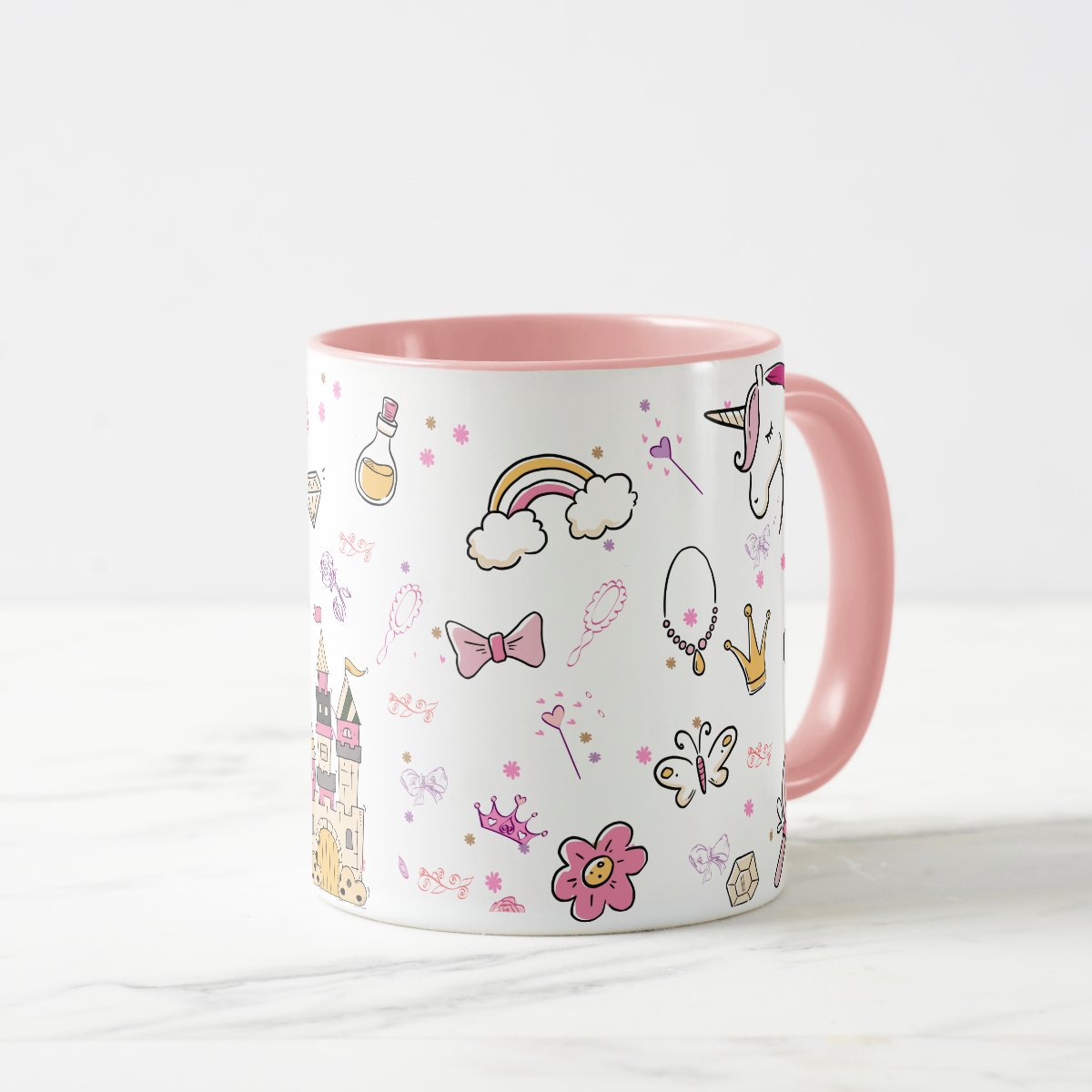 Caneca Cerâmica Infantil Personalizada com Nome Princesas