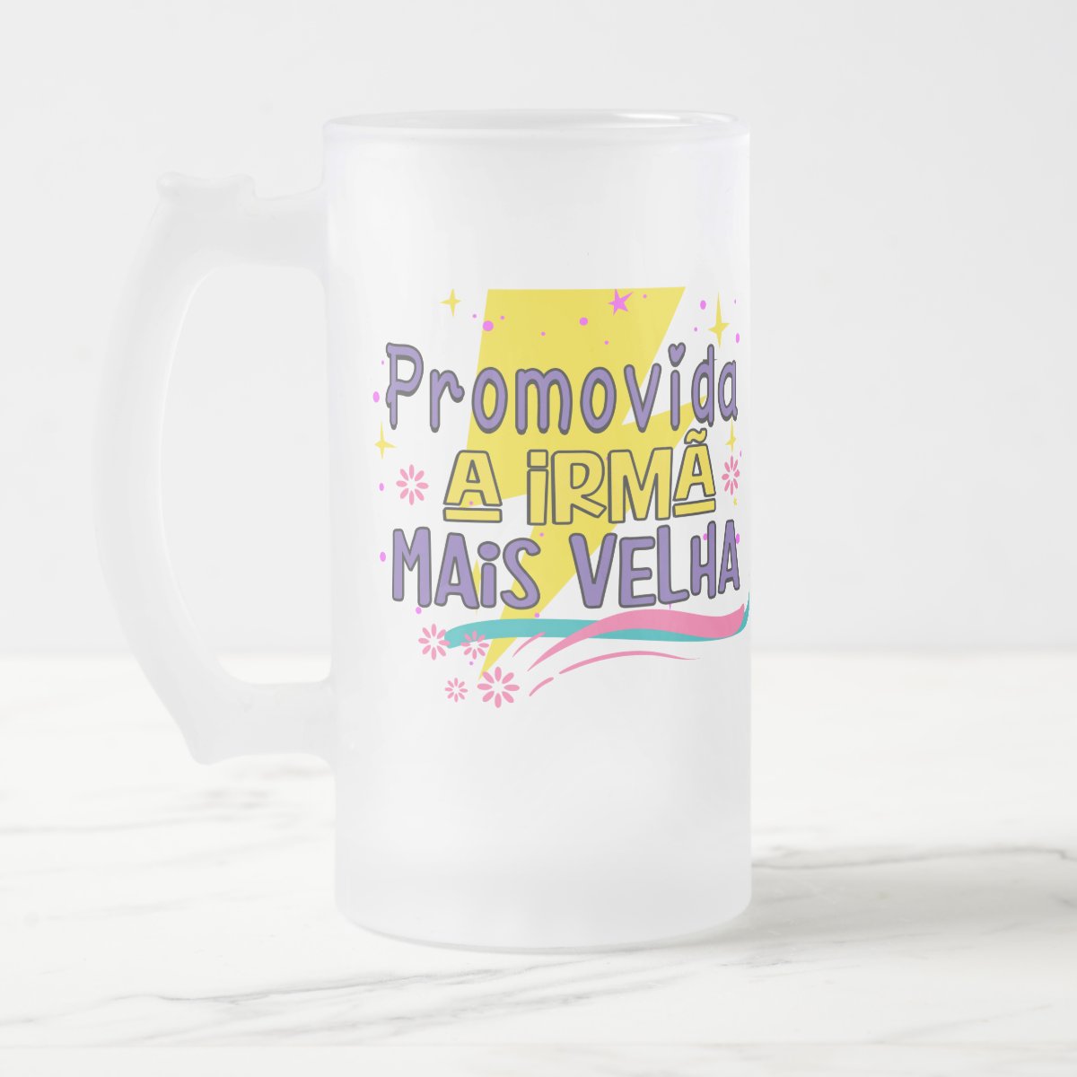 Copo de Cerveja Chopp Presente Revelação Irmã Mais Velha - Família (Irmã(o))
