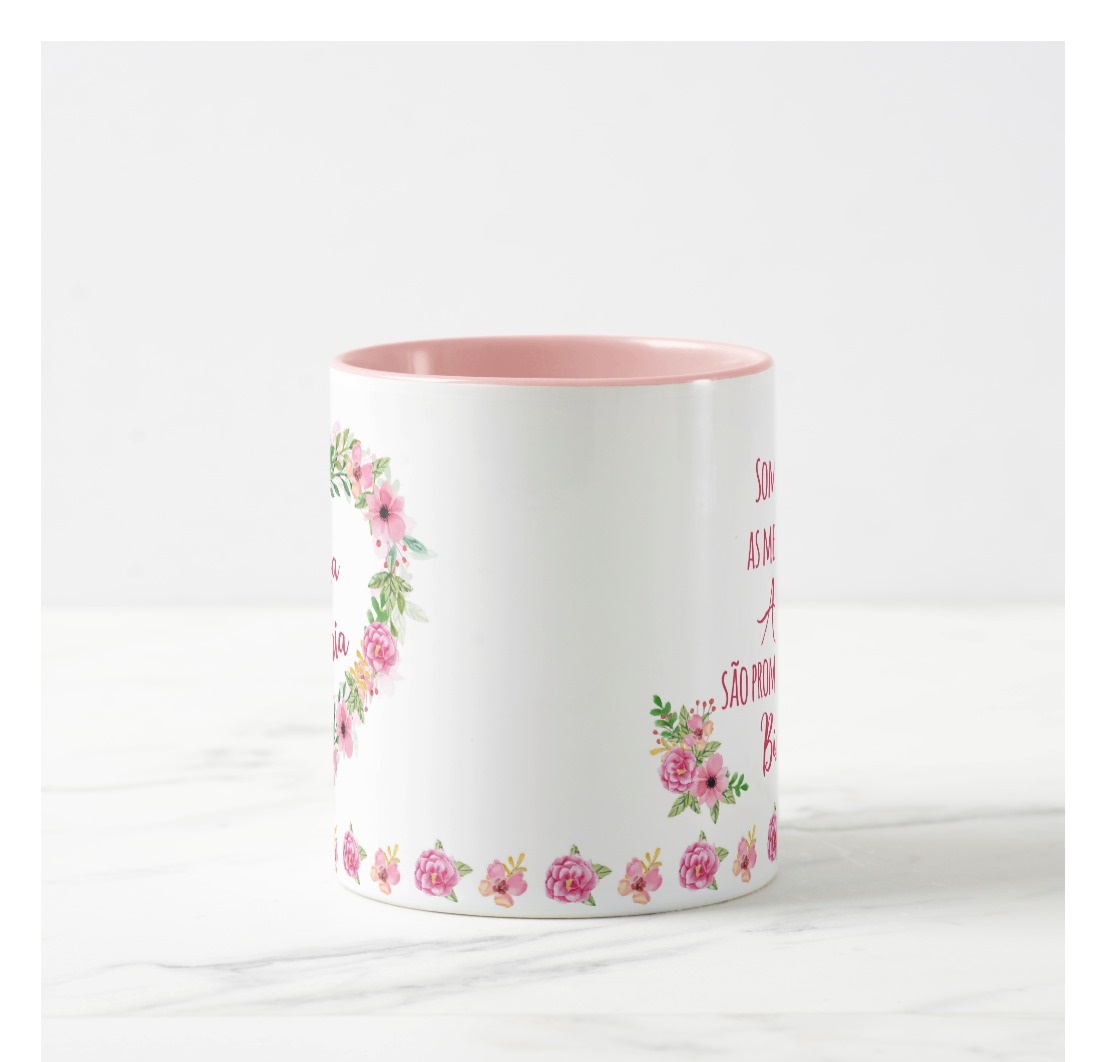 Caneca Personalizada Anúncio Gravidez Para Bisavó Rosa Floral