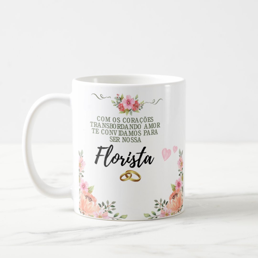 Caneca Casamento Florista Presente Pronta Entrega - Casamento (Noiva)