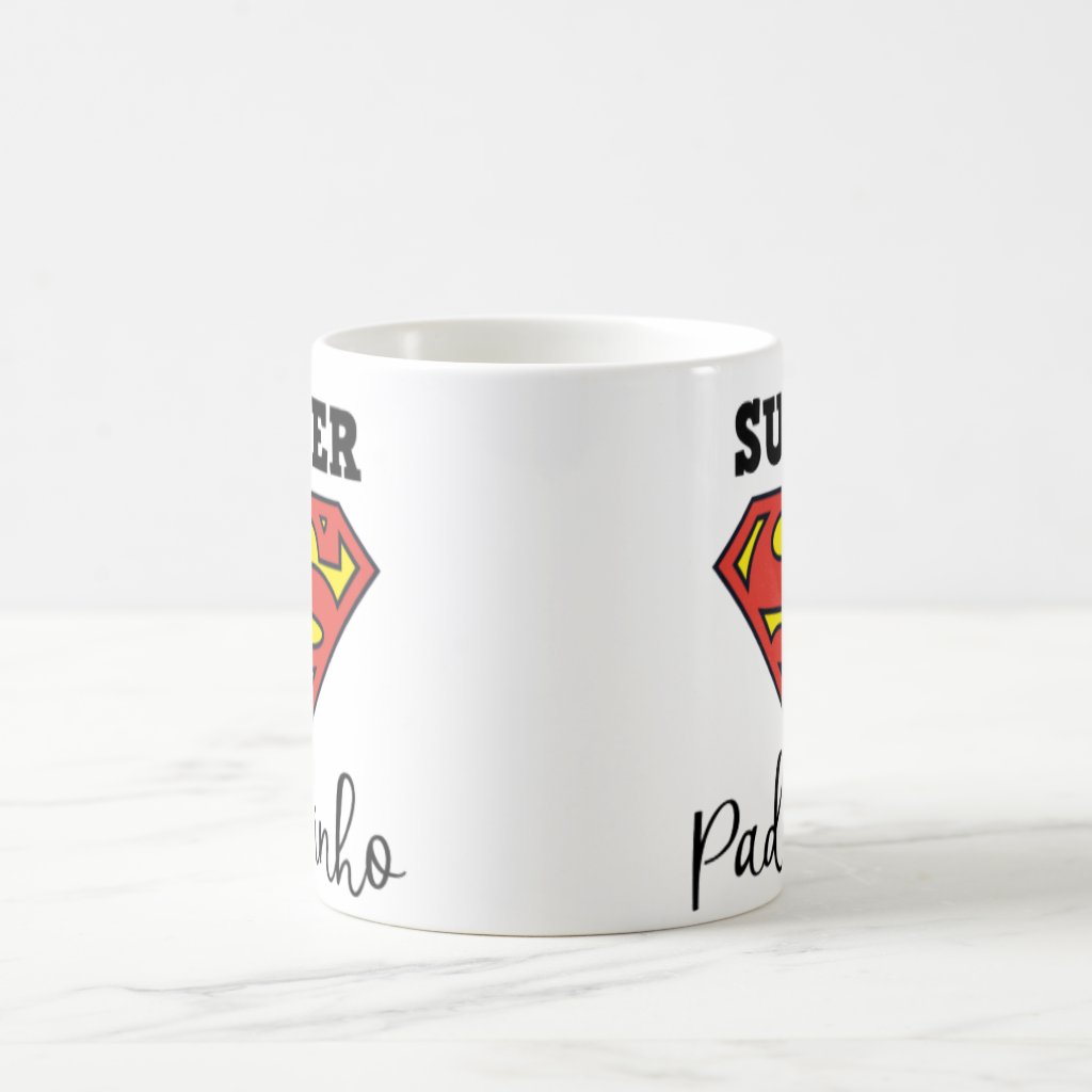 Caneca Presente Personalizado Com Frase Super Padrinho Dindo