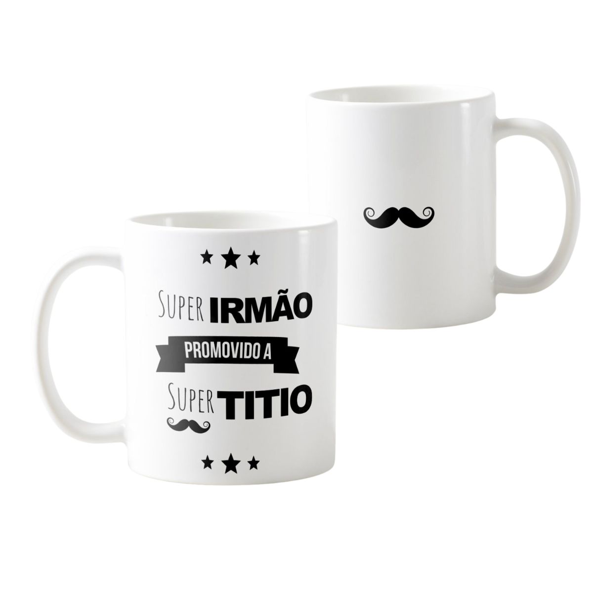 Conjunto Canecas Anúncio de Gravidez Promovidos a Tia e Tio
