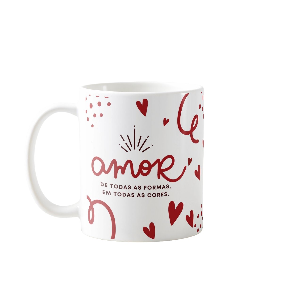 Caneca Personalizada Romance com Corações Toda Forma de Amar - Outros (Toda Forma de Amar)