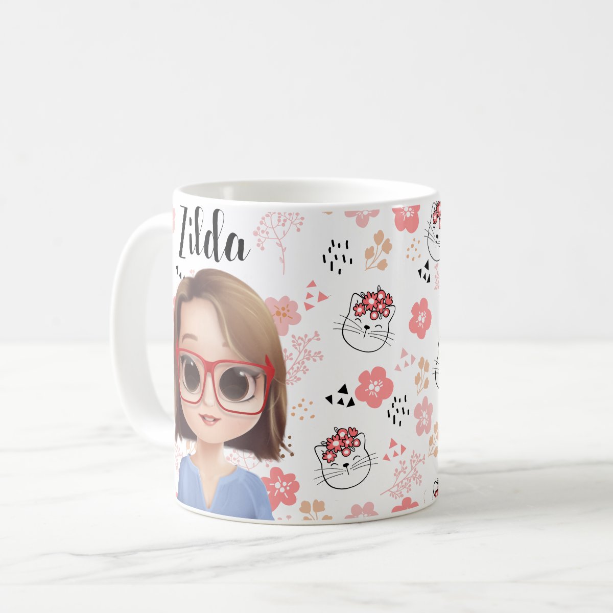 Caneca Presente Feminino Personalizado com Gatinhos