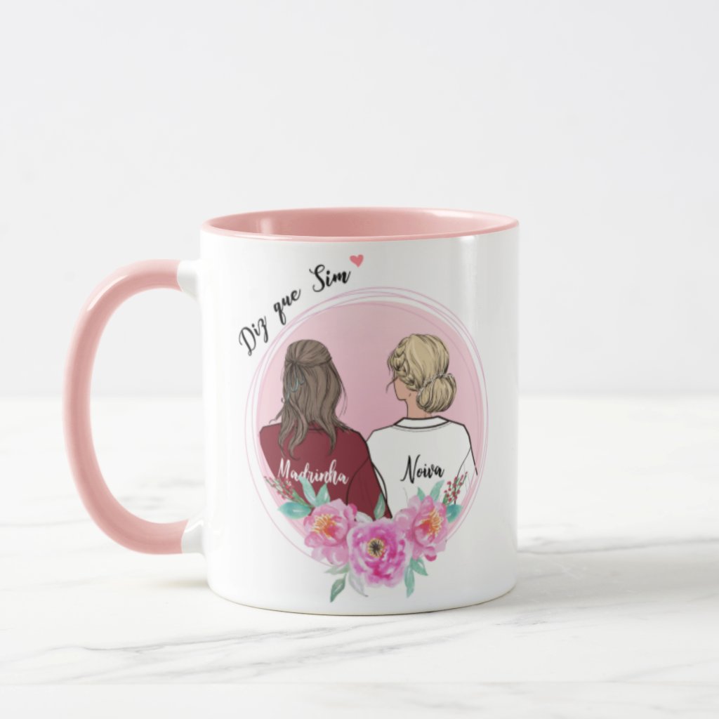 Caneca Convite Madrinha De Casamento Diz Que Sim - Casamento (Madrinhas)