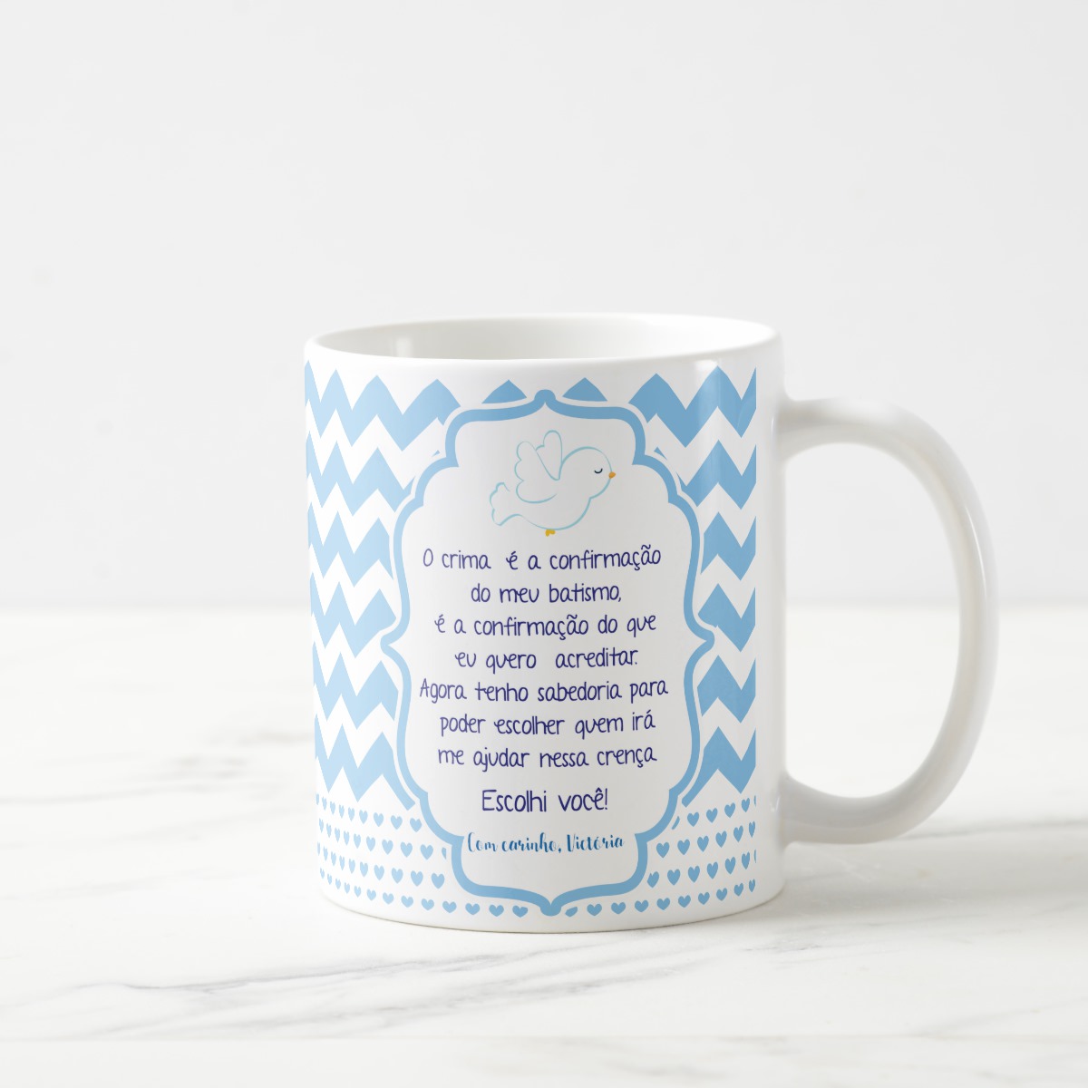 Caneca Crisma Presente Crismando Padrinho de Crisma