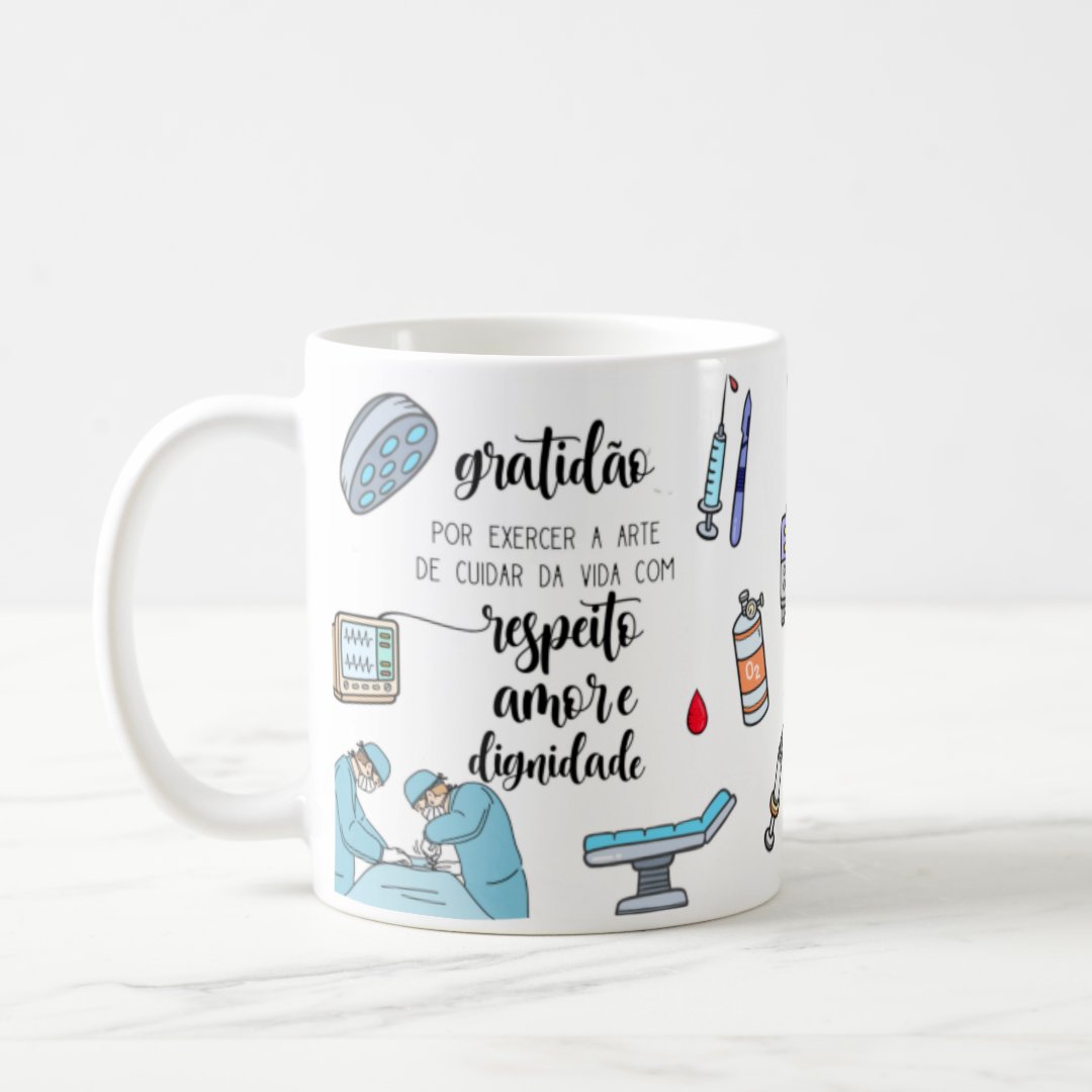 Caneca Cerâmica Personalizada Profissão Médico Cirurgião - Profissões (Médico(a))