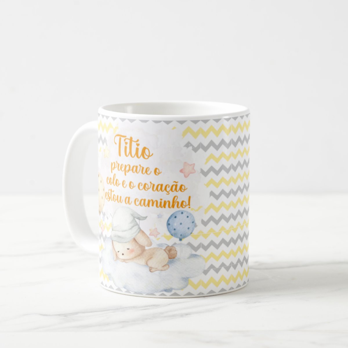 Caneca Presente Surpresa Para Revelar Gravidez - Titio