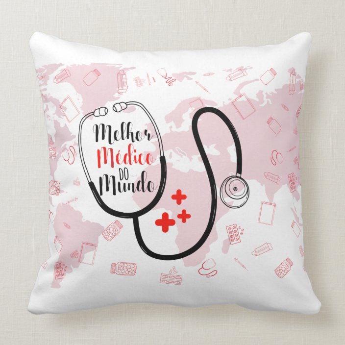 Almofada Personalizada Presente para Melhor Médica do Mundo - Profissões (Médico(a))