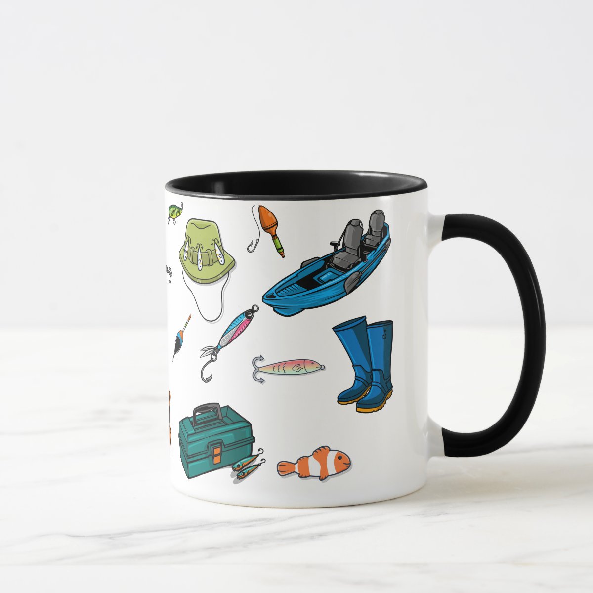 Caneca Personalizada Masculina de Pesca Pescador com o Nome