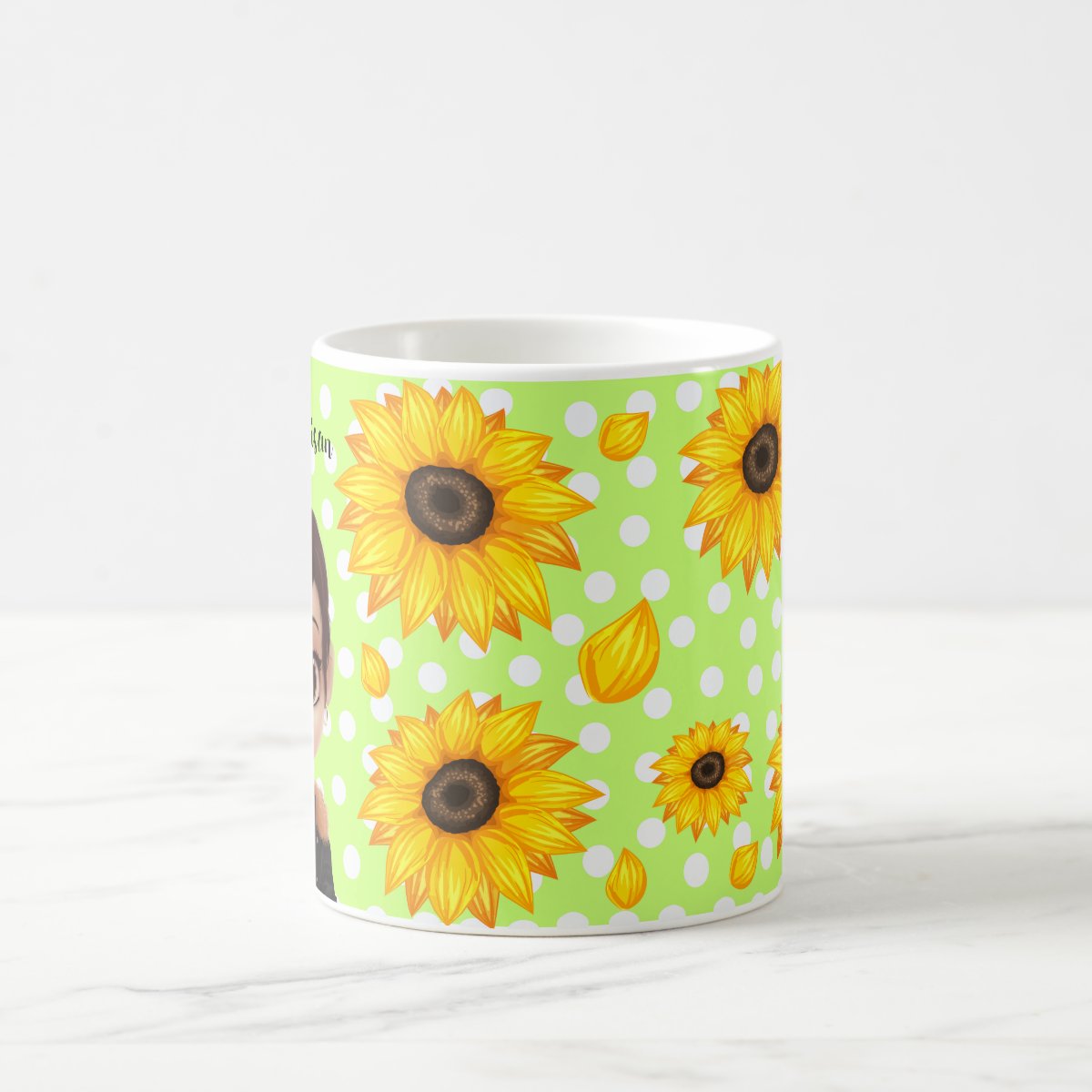 Caneca Personalizada Girassol com Nome e Avatar