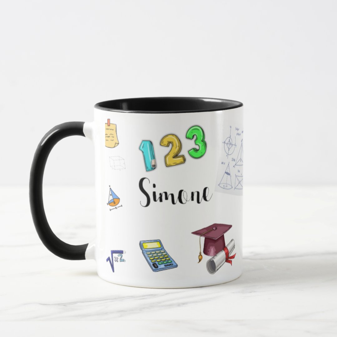 Caneca Professor Matemática Presente Personalizado com Nome