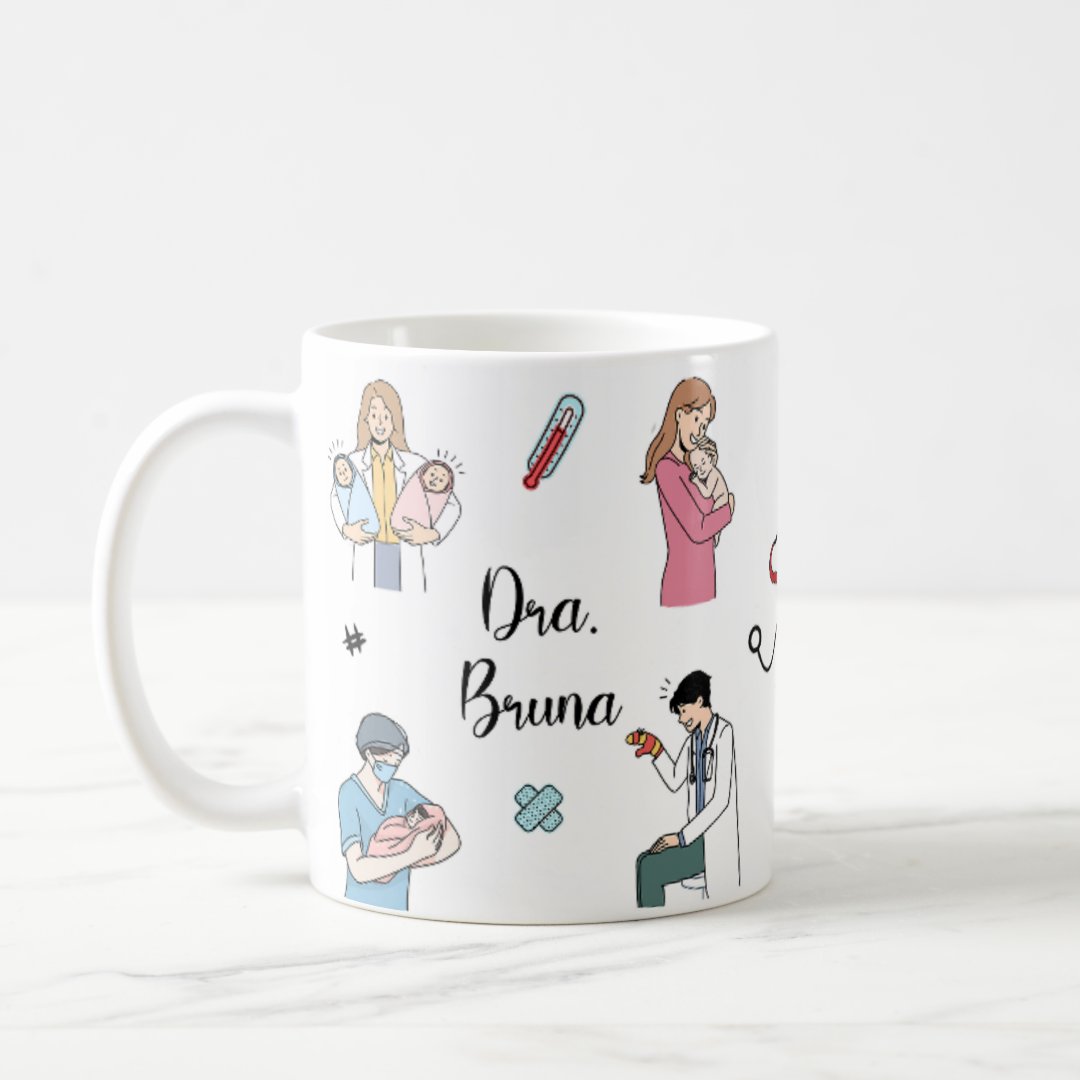 Caneca Presente Especial com Nome para Médico Pediatra