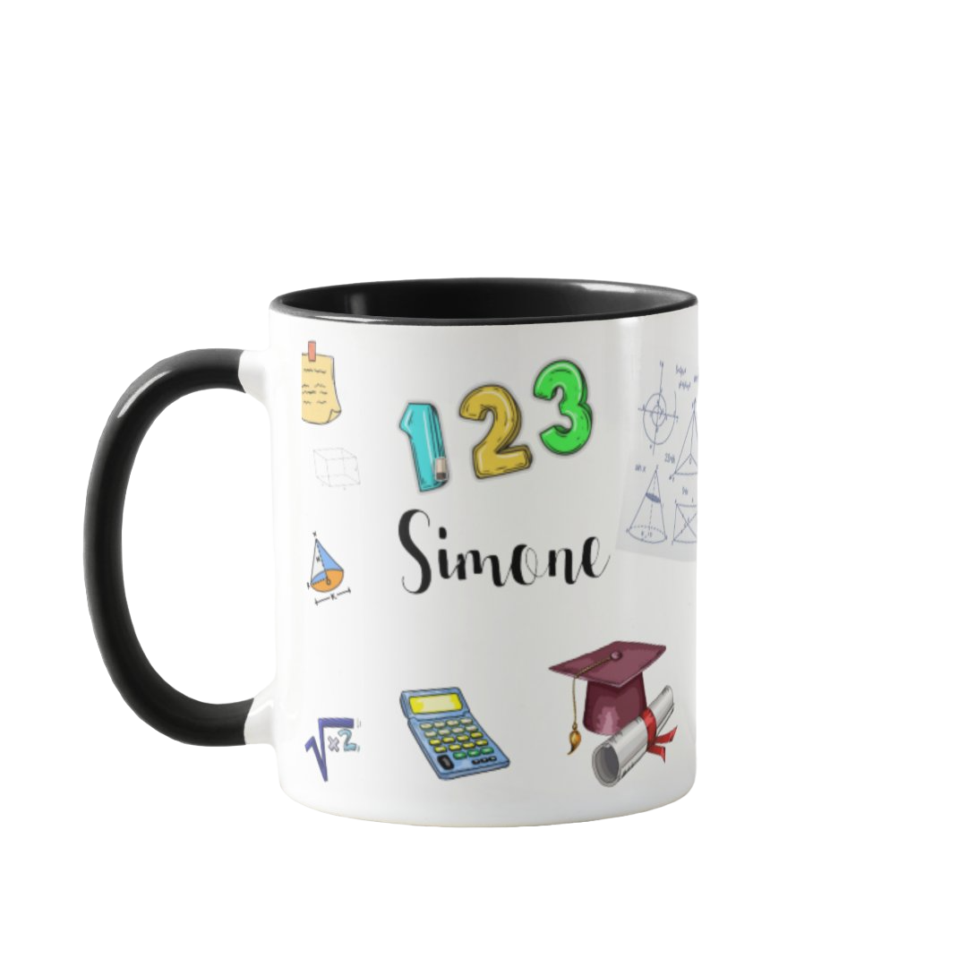 Caneca Professor Matemática Presente Personalizado com Nome