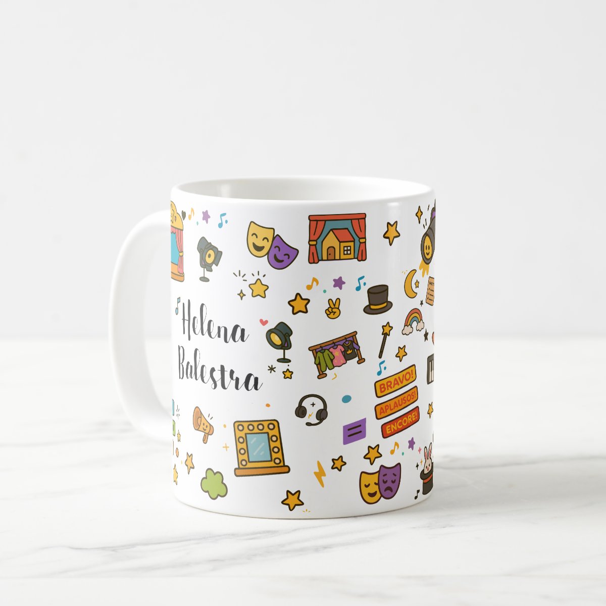 Caneca Infantil Personalizada Com Nome - Polimero Resistente Teatro infantil