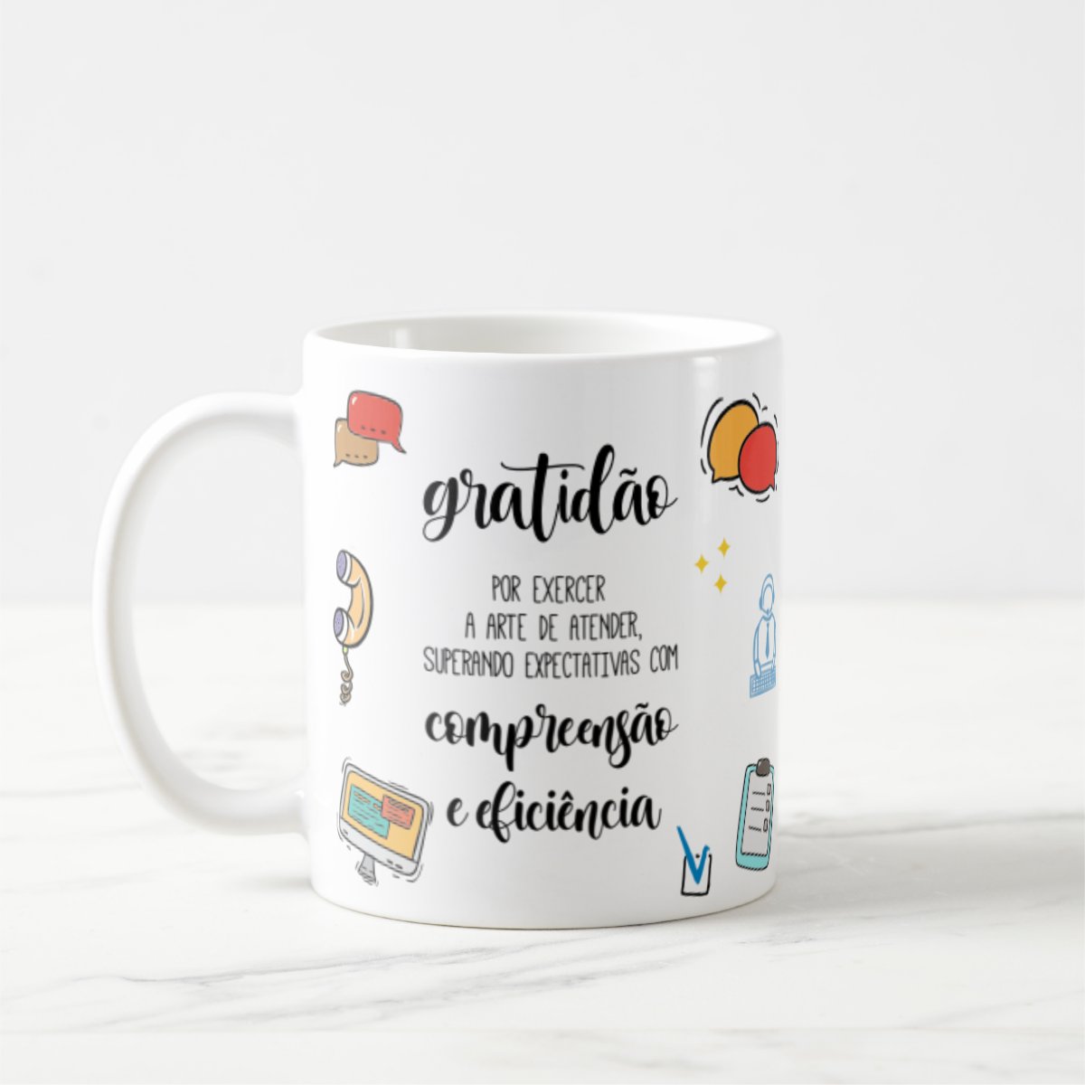 Caneca Profissão Presente Profissionais Equipe Atendimento