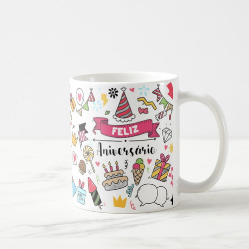 Caneca Personalizada Feminina Presente Feliz Aniversário