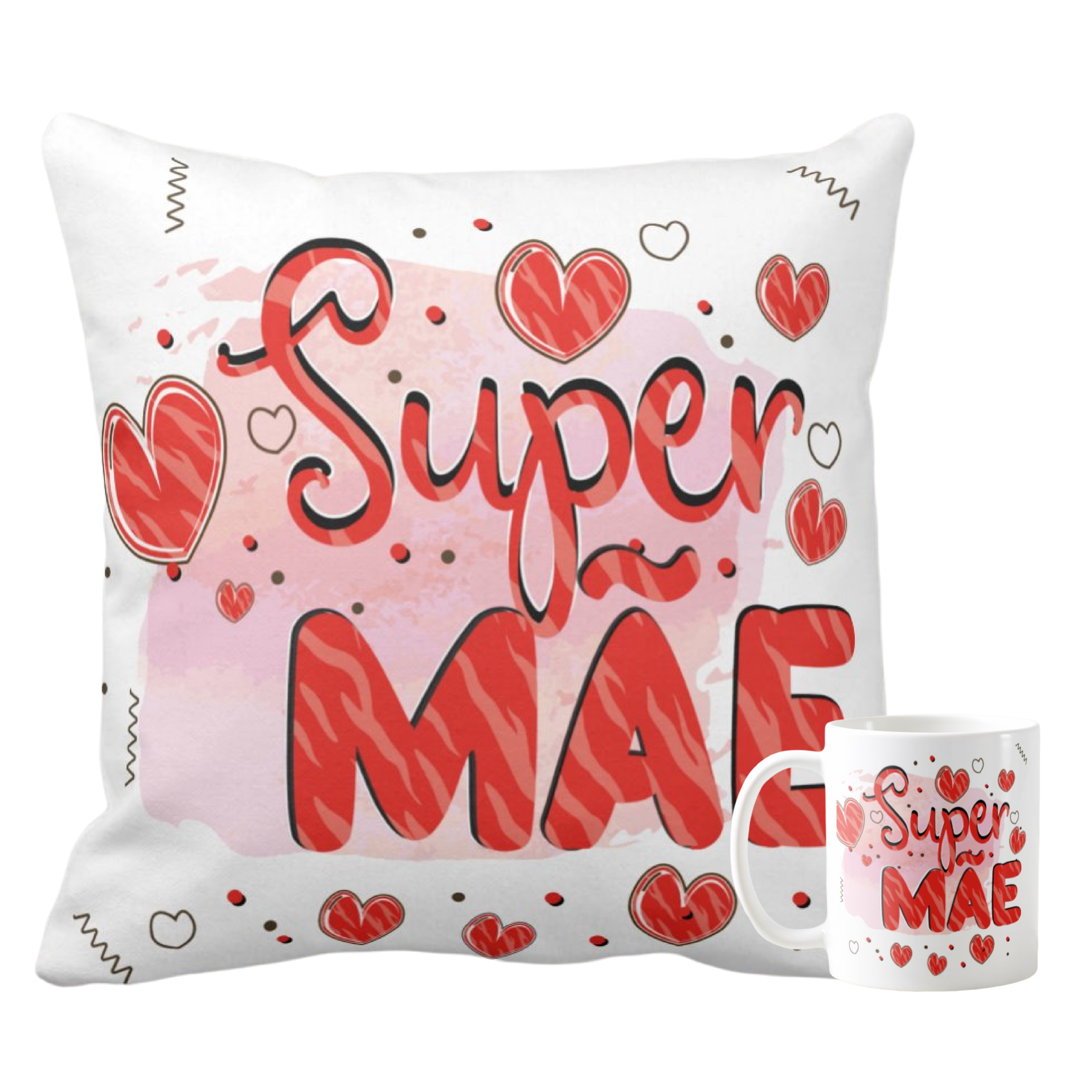 Kit Presente Criativo para Mãe Almofada e Caneca Super Mãe - Família (Mãe)