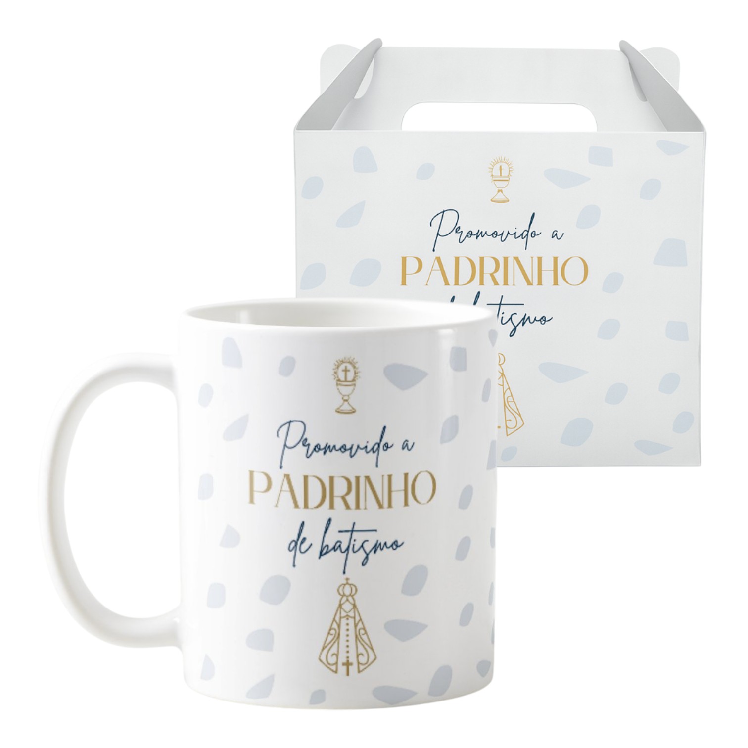 Kit 3 Caneca Personalizada Convite Padrinhos de Consagração | Lembrança de Batismo
