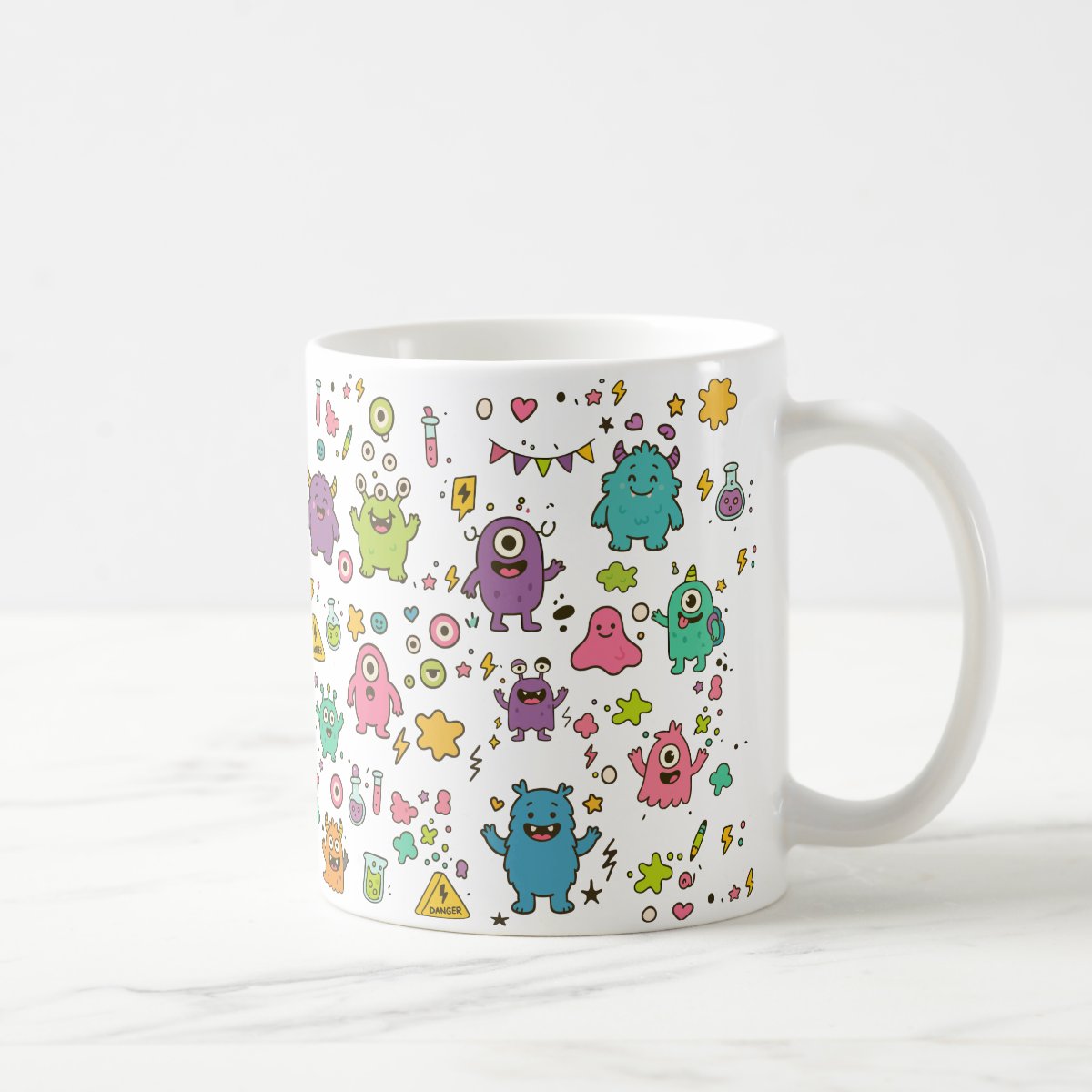 polimero plastico monstrinhos caneca infantil