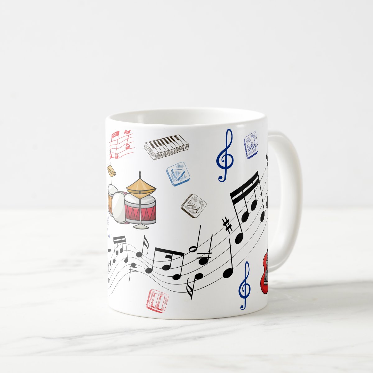 Caneca Música Presente Criativo Homem Músico com Avatar