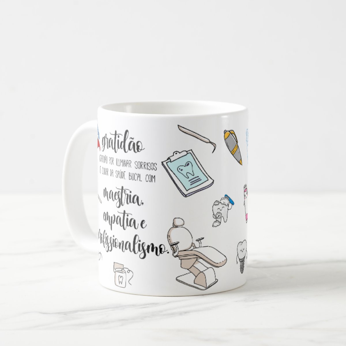 Kit 6 Canecas Odontologia Personalizadas – Presente para Dentista, Clínica ou Estudante