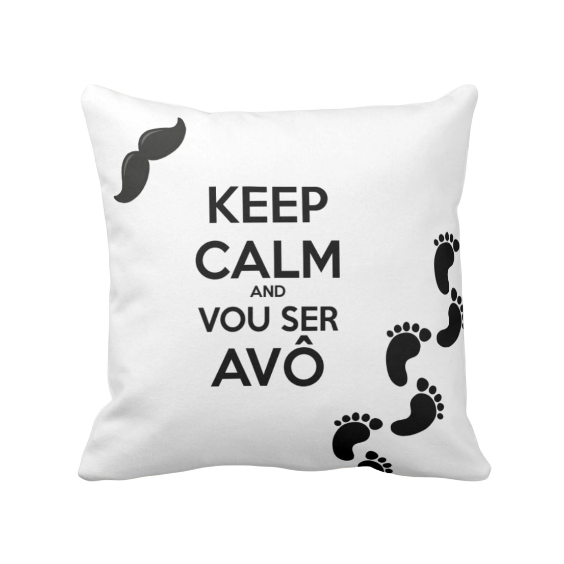 Almofada Criativa para Revelação de Gravidez Keep Calm Avô - Anúncio de Gravidez (Avós)