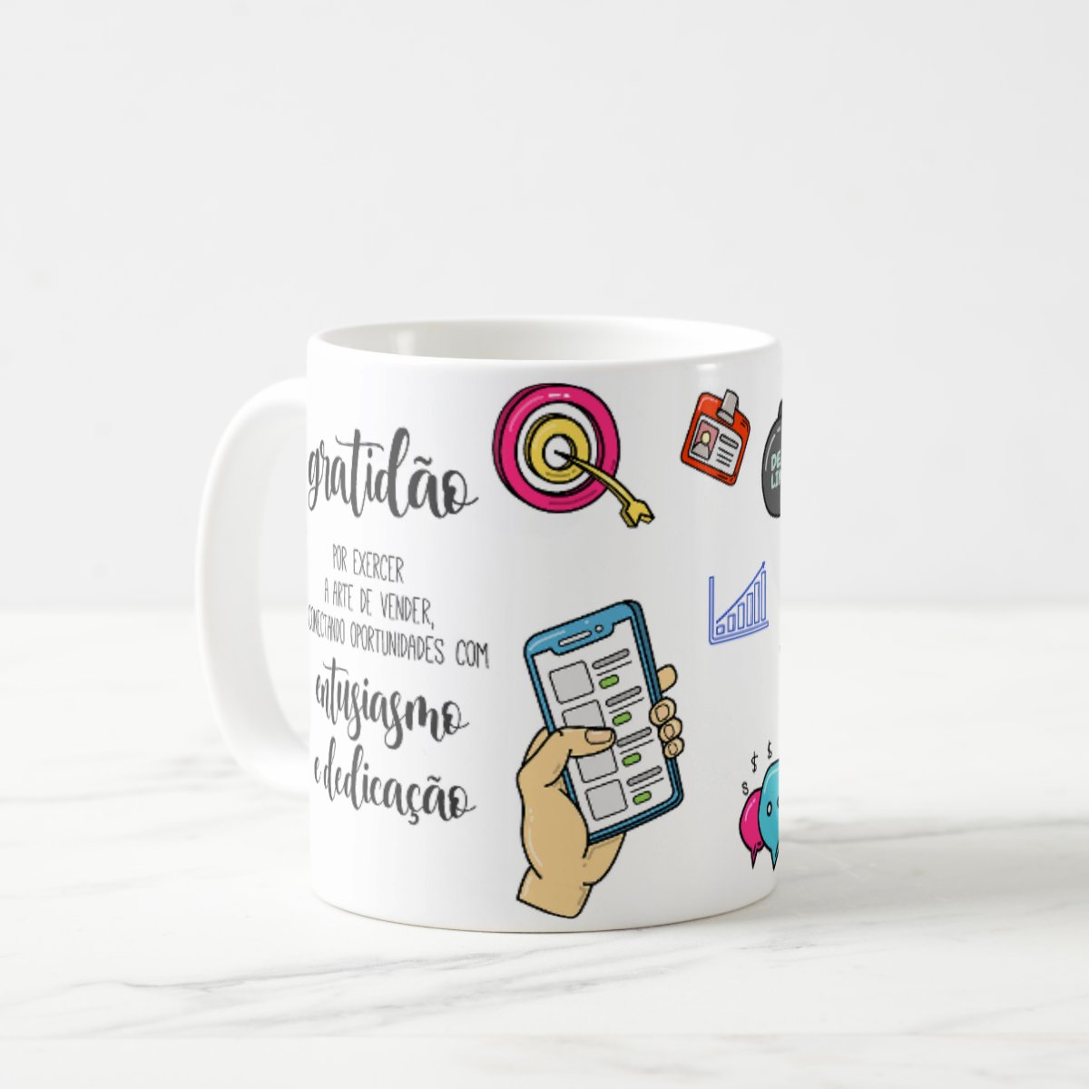 Caneca Profissão Presente Profissionais de Vendas Comercial