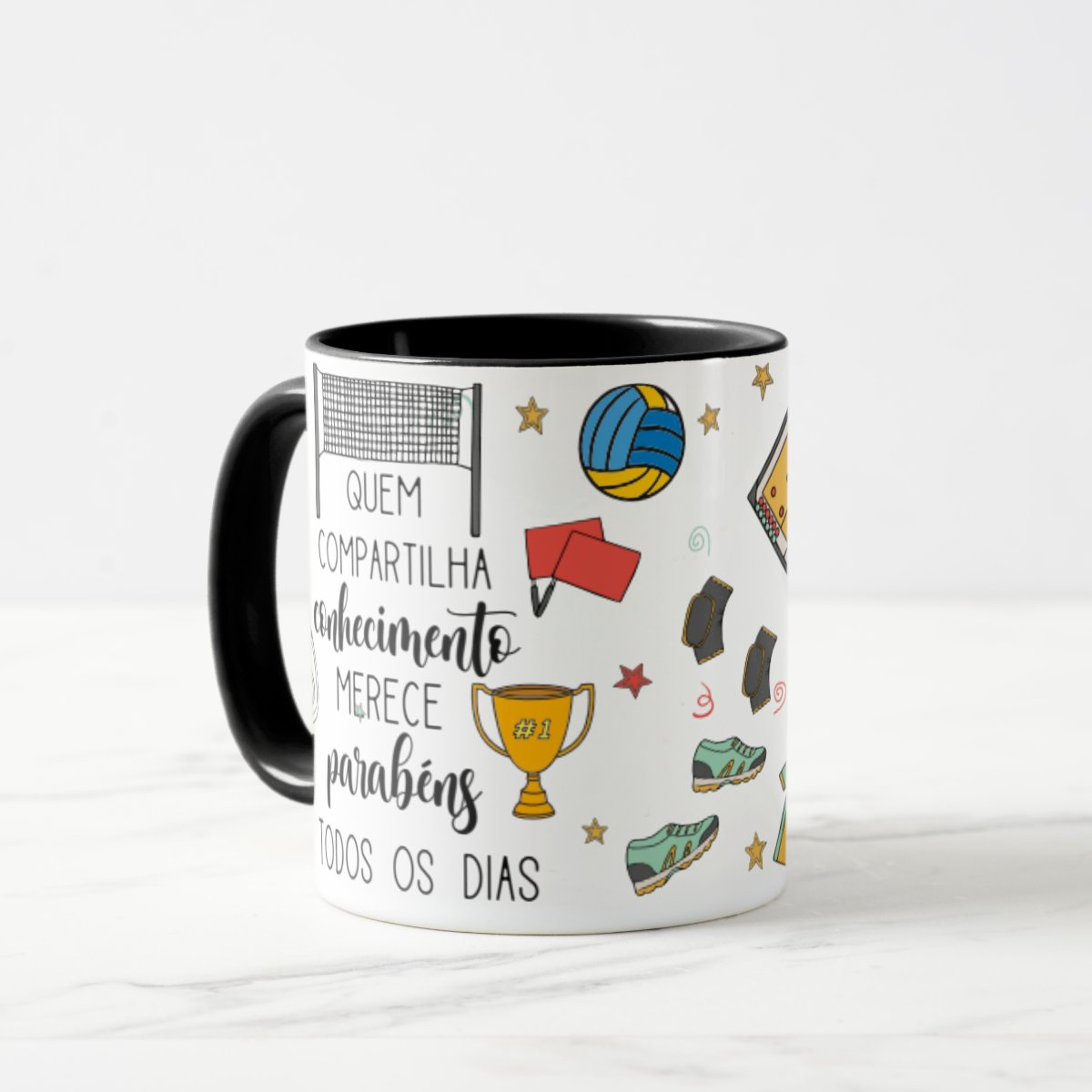 Caneca Presente Professor De Educação Física Técnico Volei - Dia dos Professores (Professor(a))