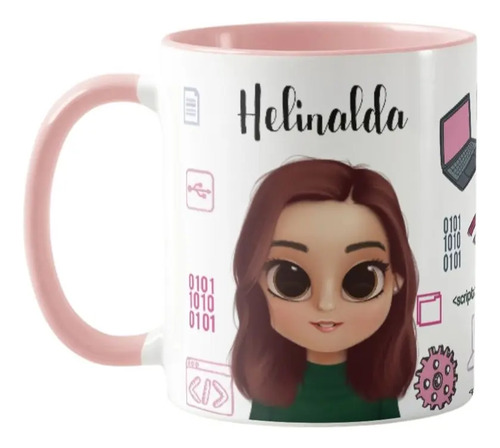 Caneca Presente Mulher Profissional Tecnologia Programadora - Profissões (Programador(a))