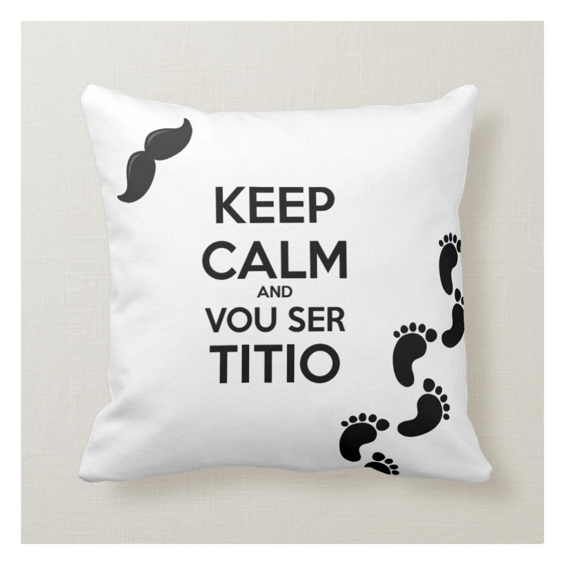 Almofada Personalizada Surpresa Gravidez Keep Calm Ser Titio - Anúncio de Gravidez (Tio)