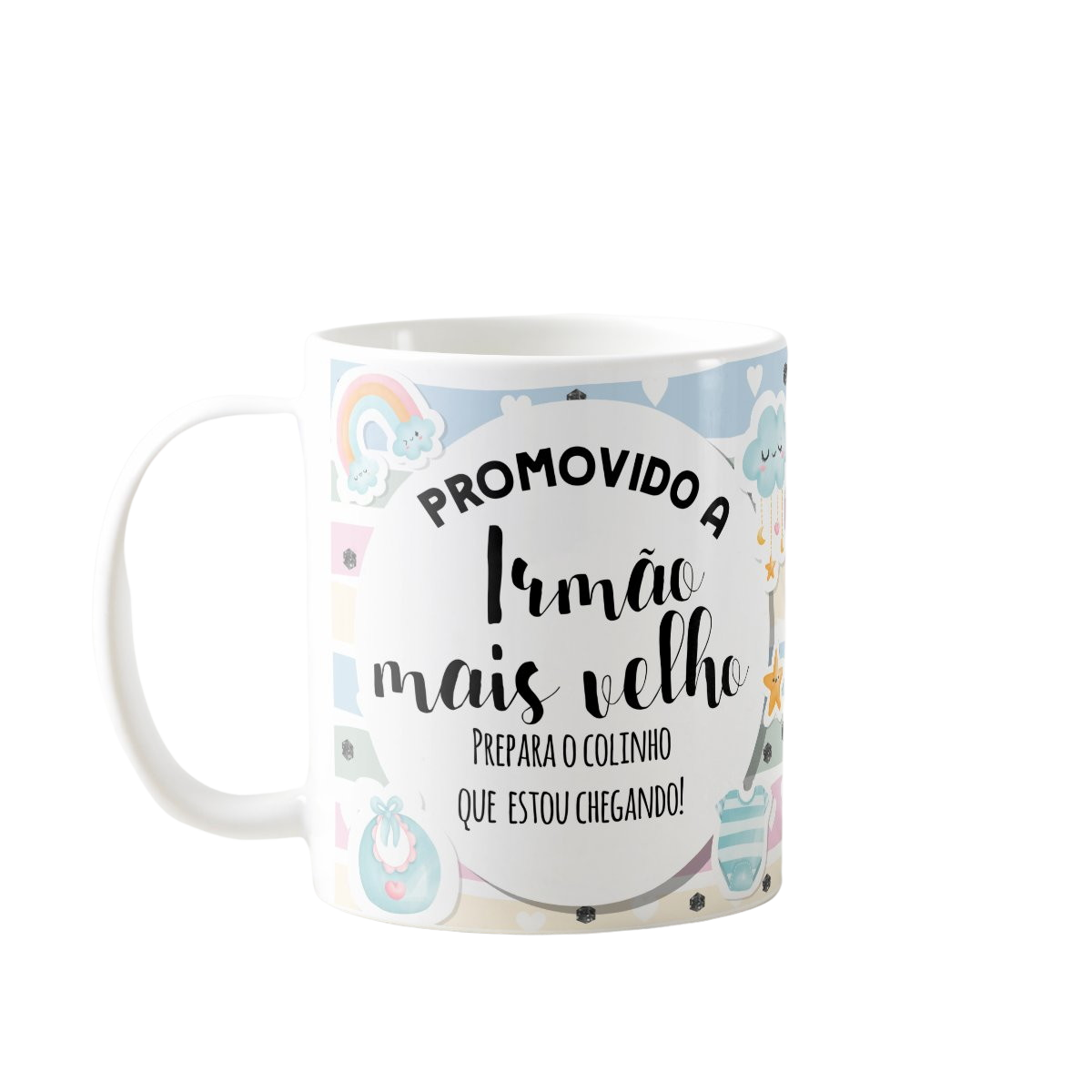 Caneca Presente Gravidez Irmão Mais Velho Familia Cresceu - Anúncio de Gravidez (Irmão(ã))
