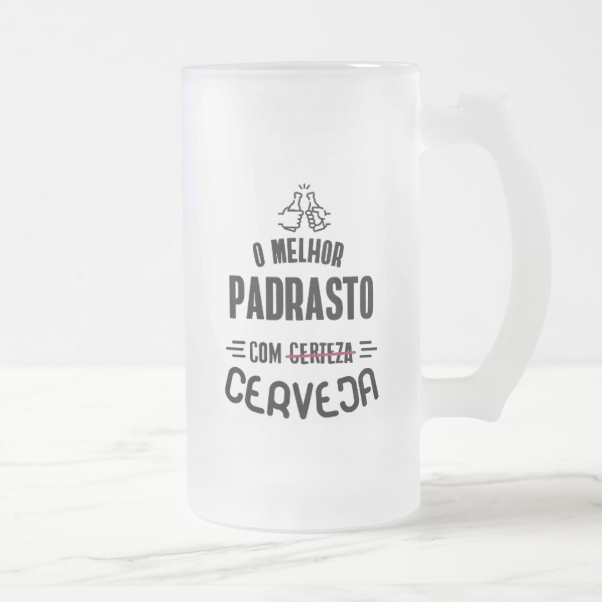 Copo Cerveja Chopp Presente para Melhor Padrasto com Certeza