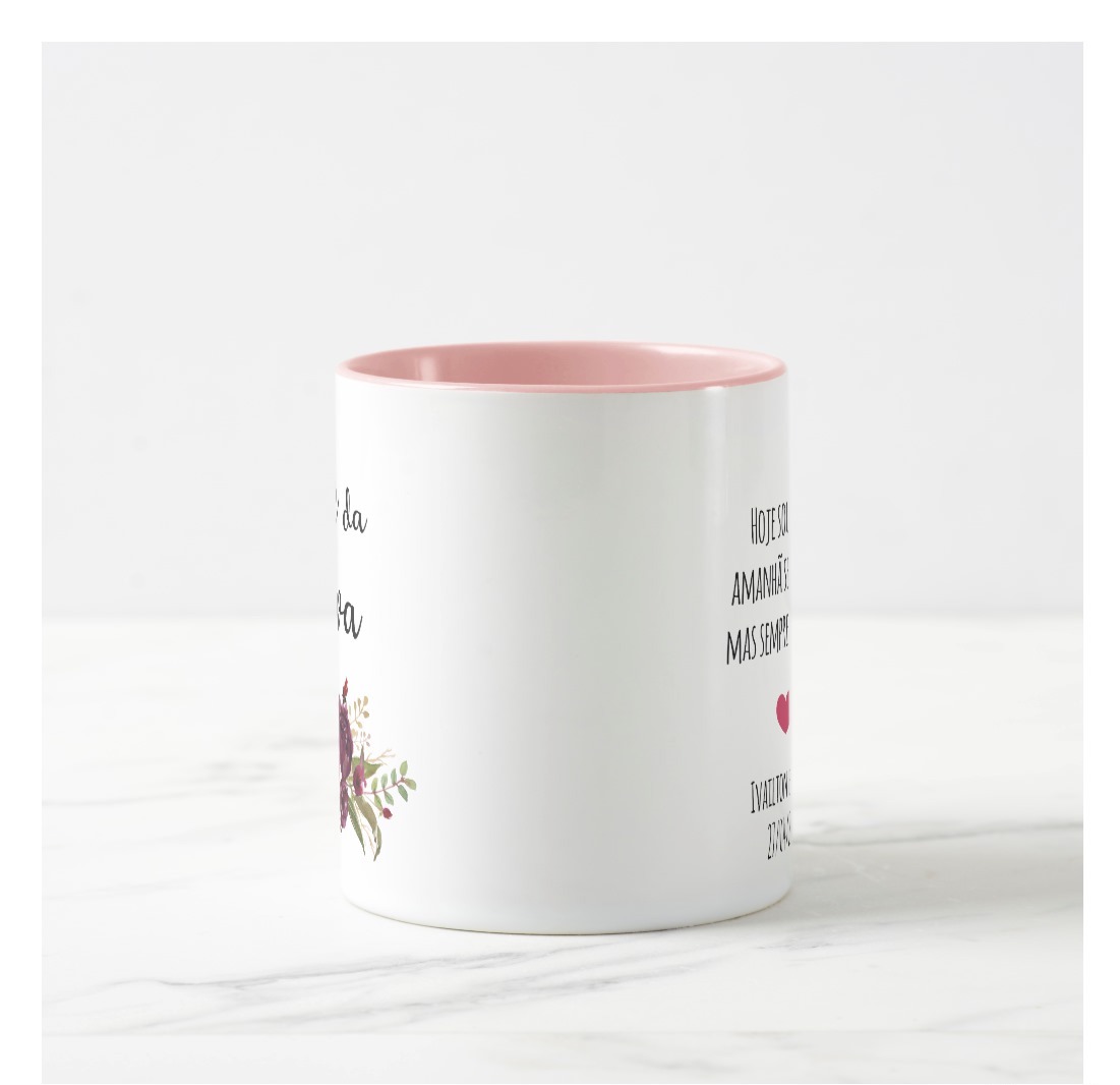 Caneca Casamento para Mãe da Noiva Ramos de Flores Marsala