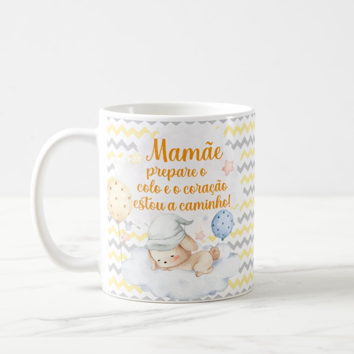 Caneca Surpresa de Gravidez Grávida Mamãe Estou a Caminho - Anúncio de Gravidez (Mãe/Gestante)