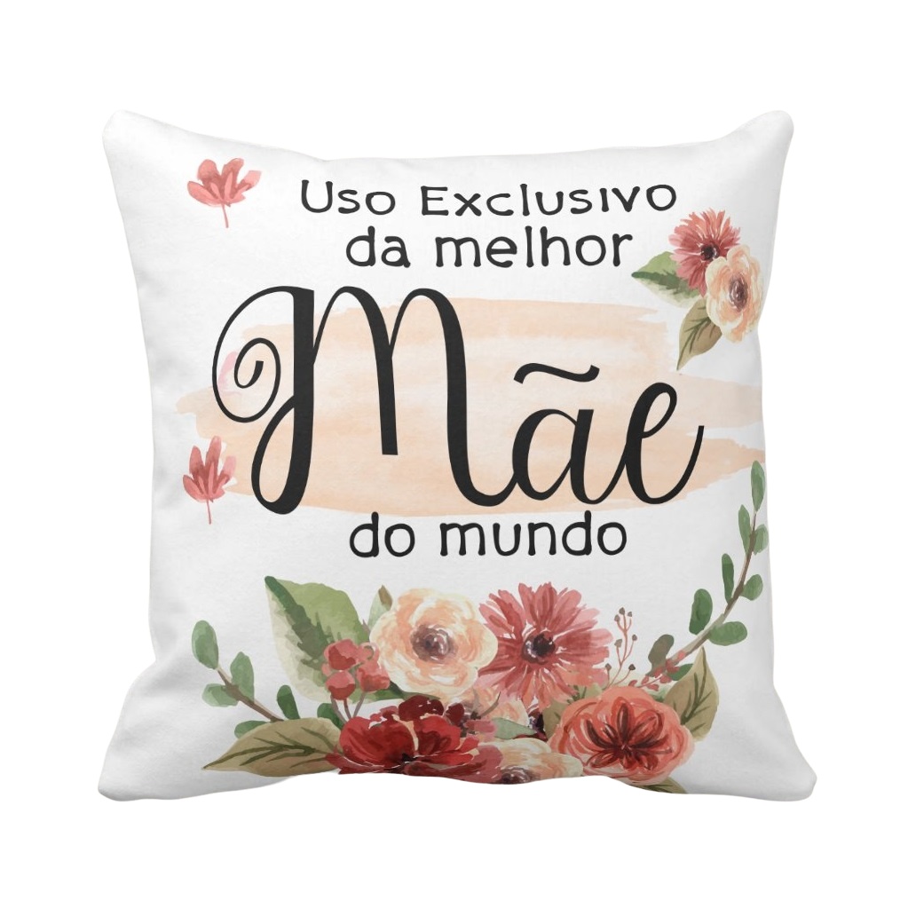 Almofada Decorativa Melhor Mãe do Mundo - Dia das Mães - Família (Mãe)