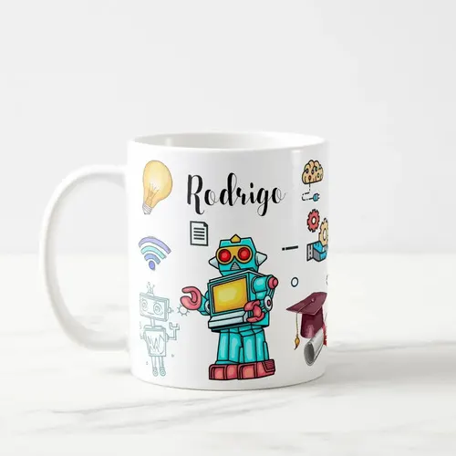 Caneca Personalizada Professor de Robótica com Nome