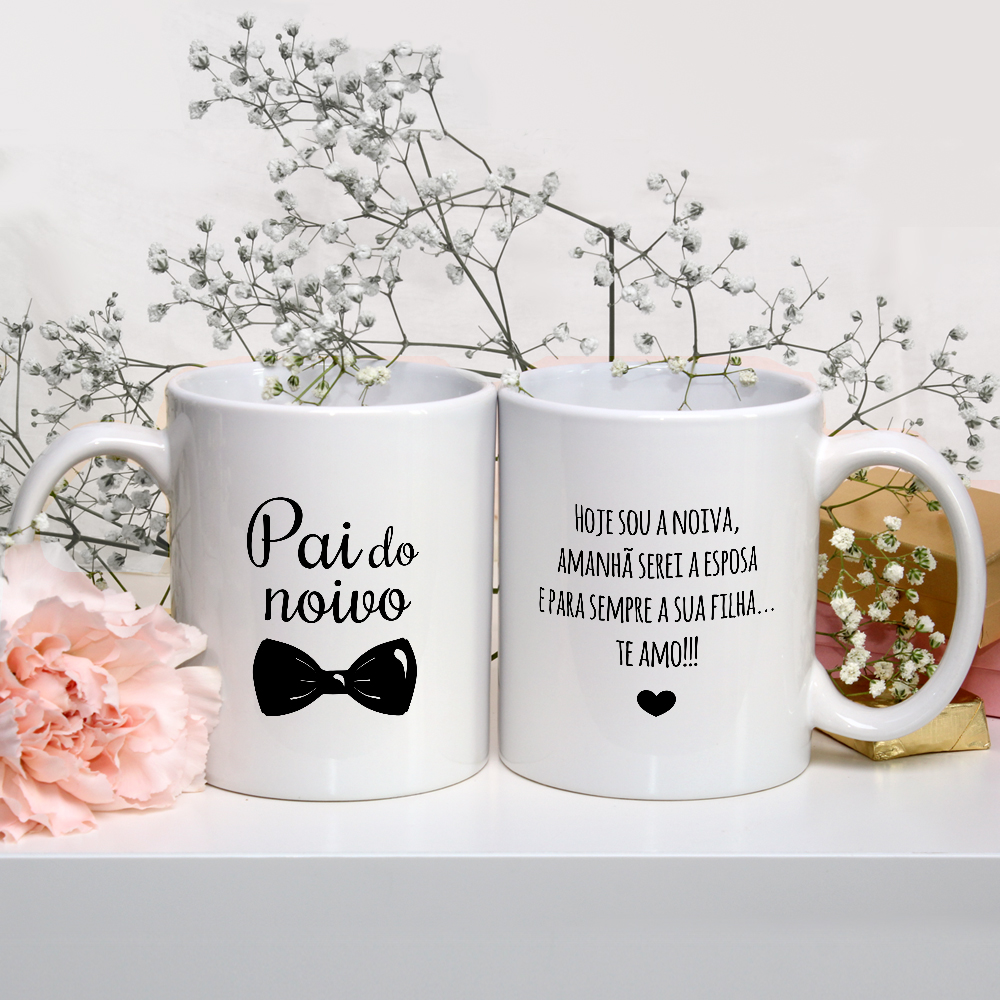  Conjunto 2 Canecas Personalizadas Para Pai Dos Noivos