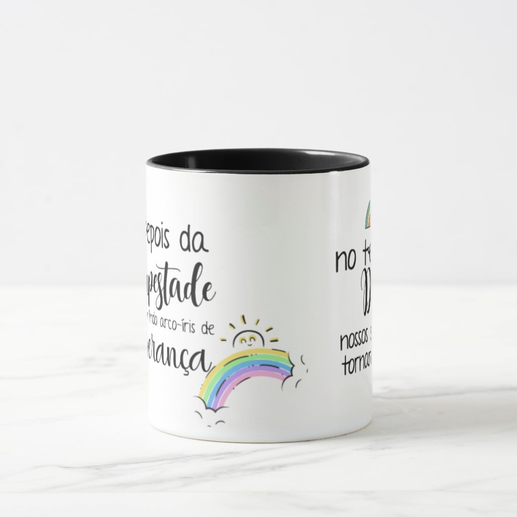 Caneca Presente Para Familia Gravidez Bebê Arco-íris